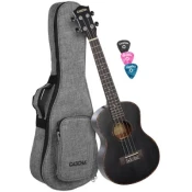 CASCHA Tenor Ukulele Mahogany Black (incl. Bag padded, 3 Picks) HH-2305