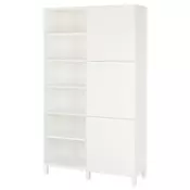BESTA Kombin. odlaganje s vratima, bela/Lappviken/Stubbarp bela, 120x42x202 cm