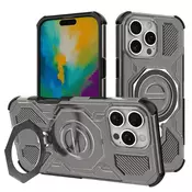 Hibridni ovitek Carbon Shield Pro za iPhone 16 Pro - smoke black