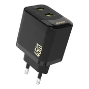 slomart Omrežni polnilnik Dudao A28PEU PD 45W GaN 2xUSB - črn