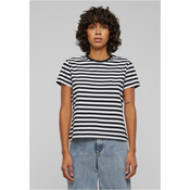 Womens basic striped T-shirt white/black