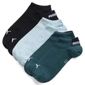PUMA Unisex Sneaker Socks (3-Pack), Clothing, Petrol Green, 35-38
