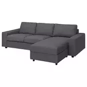 VIMLE Sofa trosed s lenjivcem, sa širokim rukohvatima Gunnared/zagasitosiva