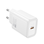 HOCO N60 Gentle – dvoportni USB-C PD 20W punjač (EU) u bijeloj boji