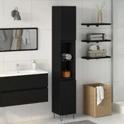 vidaXL vidaXL Kopalniški Kabinet Črna Oreh 30x30x190 cm Umetni Les, (22009750)