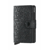 Usnjena denarnica Secrid Miniwallet Hexagon Black črna barva