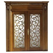 Casa Padrino luxury baroque double apartment door brown/gold 231 cm - Made in Italy