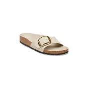 Sneakers Birkenstock Madrid Big Buckle Natural Leather Patent Women High-Shine Oyster EUR 36