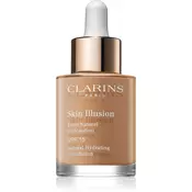 Clarins Skin Illusion Natural Hydrating Foundation posvetlitveni vlažilni tekoči puder SPF 15 odtenek 114 Cappuccino 30 ml