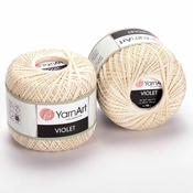 Bombažna kvačkana preja Violet 50 g - (6282) krem