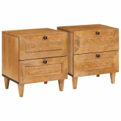 Nocni ormar 2 pcs Svijetlosmeda 40 x 33 x 46 cm