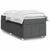 vidaXL Box spring postelja z vzmetnico temno siva 100x200 cm blago