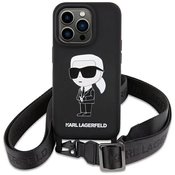 Karl Lagerfeld KLHCP15SSCBSKNK iPhone 15 6.1 hardcase black Crossbody Silicone Ikonik (KLHCP15SSCBSKNK)