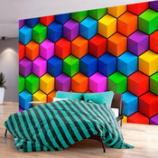 Samoljepljiva foto tapeta - Colorful Geometric Boxes 245x175