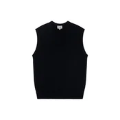 GOBI Cashmere Brezrokavnik Mens Essential V-Neck Cashmere Vest črna