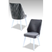 Hanah Home Set stolica Pufi, 48x90x43 cm, 2 komada, Sive