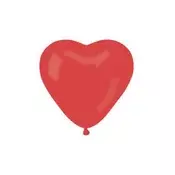 Balon, 25 cm, srce, rdeč, 4 kosi