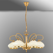 Luster na lancu ASTORIA 5xE27/15W/230V zlatni