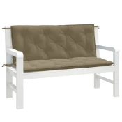 Jastuci za vrtnu klupu 2 kom smedesivi 120x50x7 cm tkanina