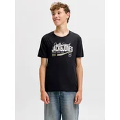 Jack & Jones Junior Majica greige / črna / bela