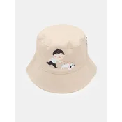 Sinsay - Pamucni bucket hat sa printom Pucio - nude