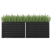 Povišena vrtna gredica antracit 240x80x77 cm pocincani celik
