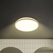 Briloner LED stropna svetilka Acorus, O 33 cm, bela/barva lesa, IP44 - Kopalnica - Sodobni - les svetel, bel - Plastika