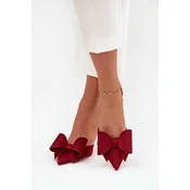 Boto High heels with open heels and bow Bordeaux Eklevia