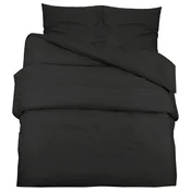 Vidaxl Posteljnina črna 240x220/80x80 cm bombaž
