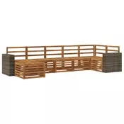 Sekcijska garnitura 7 pcs Prirodna Cvrsto drvo akacije
