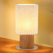 Globo Namizna svetilka Jannie, naravna/rjava/pesek, lan, 45 cm, E27 - Dnevna soba/jedilnica - naravna, rjava, peščena - Tkanine/tekstil