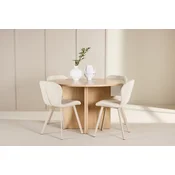 Venture Design Jedilna miza in komplet stolov Strada miza s 4 stoli Lilja 120x74 cm beljen bež
