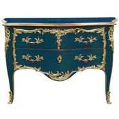 Casa Padrino baroque chest of drawers with 2 drawers antique dark green/gold - Handmade solid wood chest of drawers in baroque style - Handmade baroque furniture - Noble & Magnificent