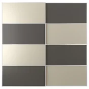 MEHAMN Par kliznih vrata, aluminijum dvostrano/tamnosiva sivo-bež, 200x201 cm