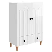 Kreveta s ladicama Bijela visokog sjaja 66 x 34,5 x 95 cm