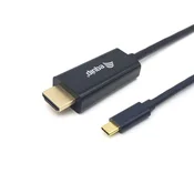 EQUIP Opremite kabel Usb-C za Hdmi M/M 3.0M 4K/30Hz Abs Shell, (21407082)