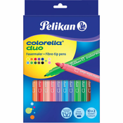 Pelikan: Colorella Duo Set markerji z 2 koncema - 12 kos.
