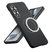 Premium ovitek Techsuit Aramid Fiber z MagSafe podporo za Samsung Galaxy S25 - black