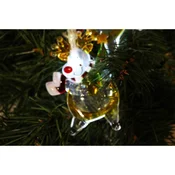 shumee Akrilne lučke za božično drevo v obliki severnih jelenov z 8 LED diodami, prozoren kabel, bela, IP44, na baterije