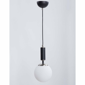 Bela/črna viseča svetilka s steklenim senčnikom o 15 cm Hector – Squid Lighting