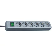 Brennenstuhl Eco-Line extension socket with switch 6-way silver grey 1,5m 1159540015