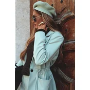 Ženski blazer z nabranim pasom - mint