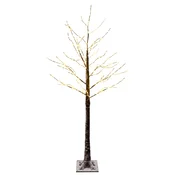 Vidaxl Zasnežena božična jelka z LED lučkami Rjava 22 x 22 x 150 cm