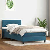 vidaXL vidaXL Box spring postelja z vzmetnico temno modra 80x210 cm žamet, (21792923)