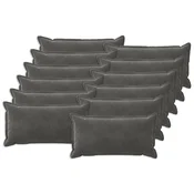 vidaXL Prevleka za blazino 12 pcs HOUTEN Temno siva 40 x 80 cm Žamet