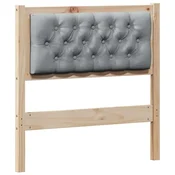 Vidaxl Vzglavje Drugo Rjava in svetlo siva 75 cm Trdna borovina
