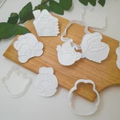 KREATIVNI SLATKIŠI Set novogodišnjih modli, 6 cm, 5 komada, Beli
