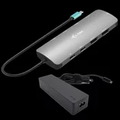 I-TEC Docking postaja USB-C Metal Nano, 2x Display, PD 100W + 100W polnilnik
