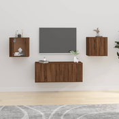 vidaXL Stenska TV omarica 2 kosa rjav hrast 40x34,5x40 cm