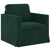 Vidaxl Kavč Temno zelena 78 x 78 x 80 cm Žamet